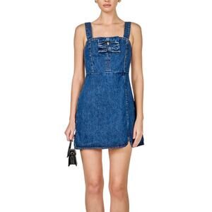 Endless Rose denim mini dress bow accent rhinestone trim coquette feminine M